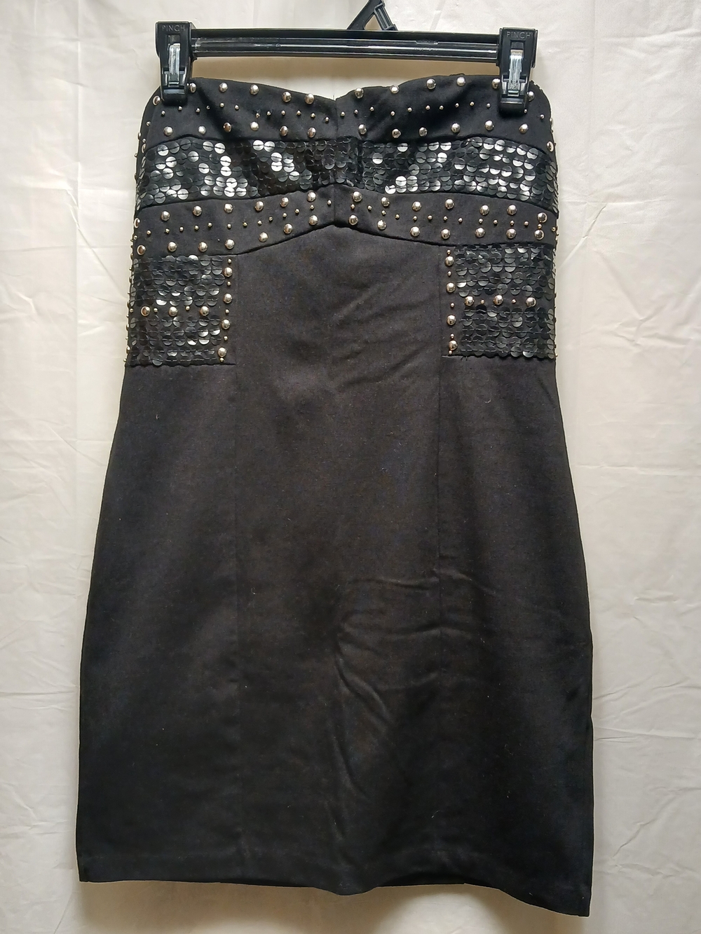 Rampage Black Sequin-Accent Strapless Dress